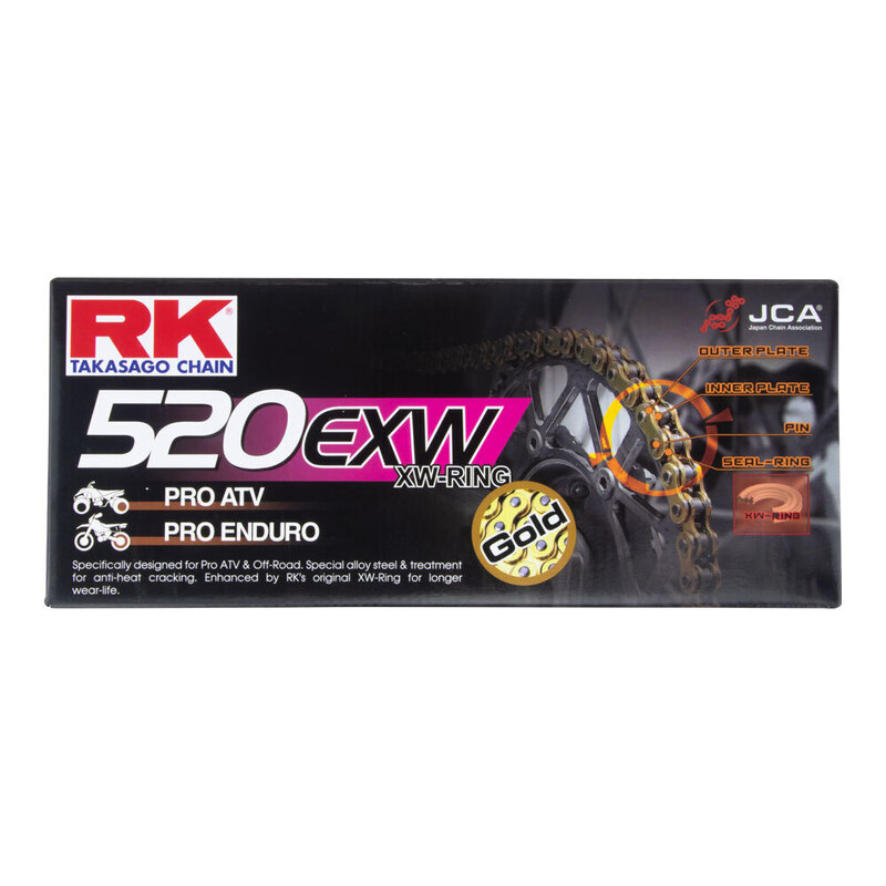 RK CHAIN 520EXW - 120 LINK - GOLD