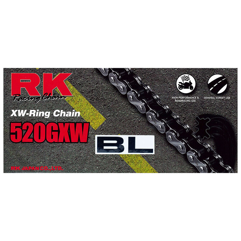 RK CHAIN 520GXW - 120 LINK - BLACK/GOLD