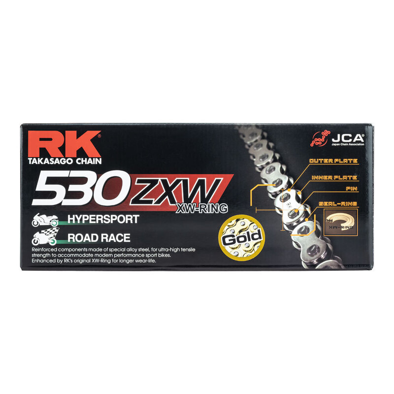RK CHAIN 530ZXW - 120 LINK - GOLD