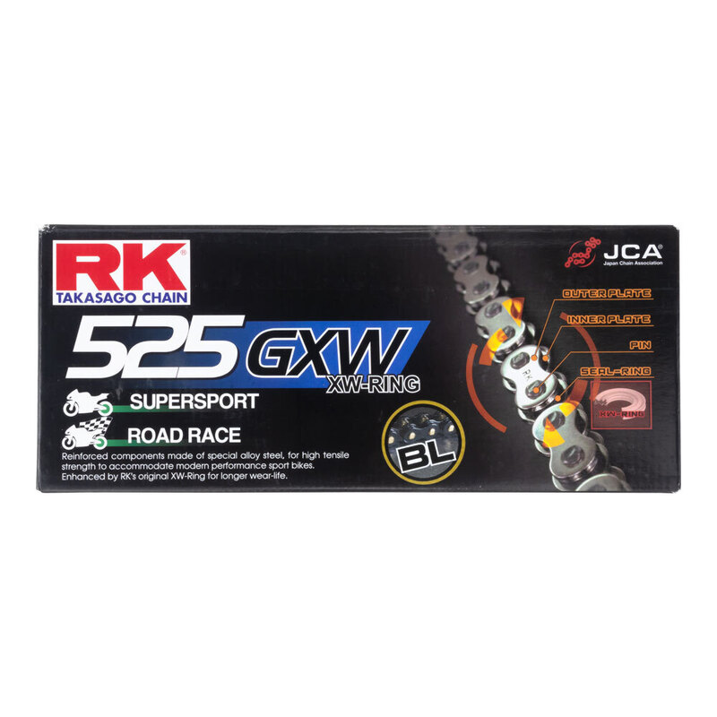 RK CHAIN 525GXW - 120 LINK - BLACK/GOLD
