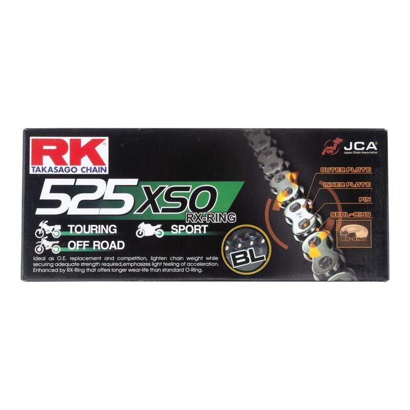 RK CHAIN 525XSO - 120 LINK - BLACK/GOLD