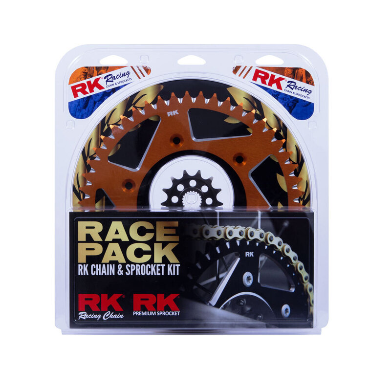 PRO PACK - RK CHAIN & SPROCKET KIT GOLD+ORANGE 13/48 KTM SX-F 06-23