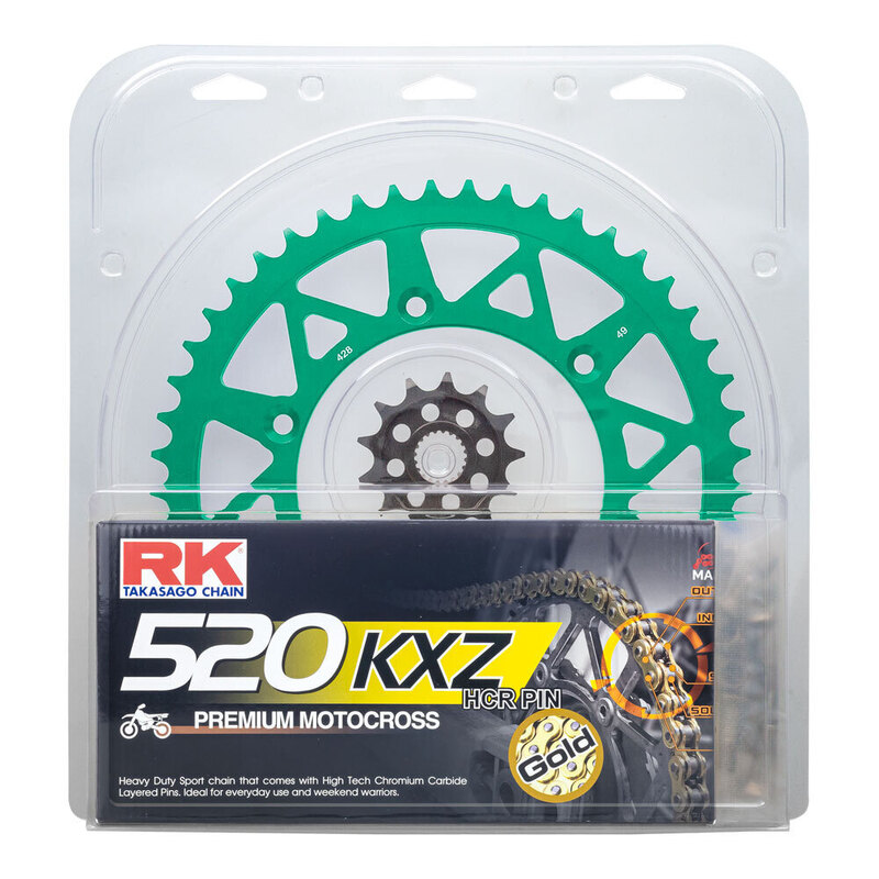 RK CHAIN & SPR KIT - LITE - GREEN - 13/48 KX250F 06-21