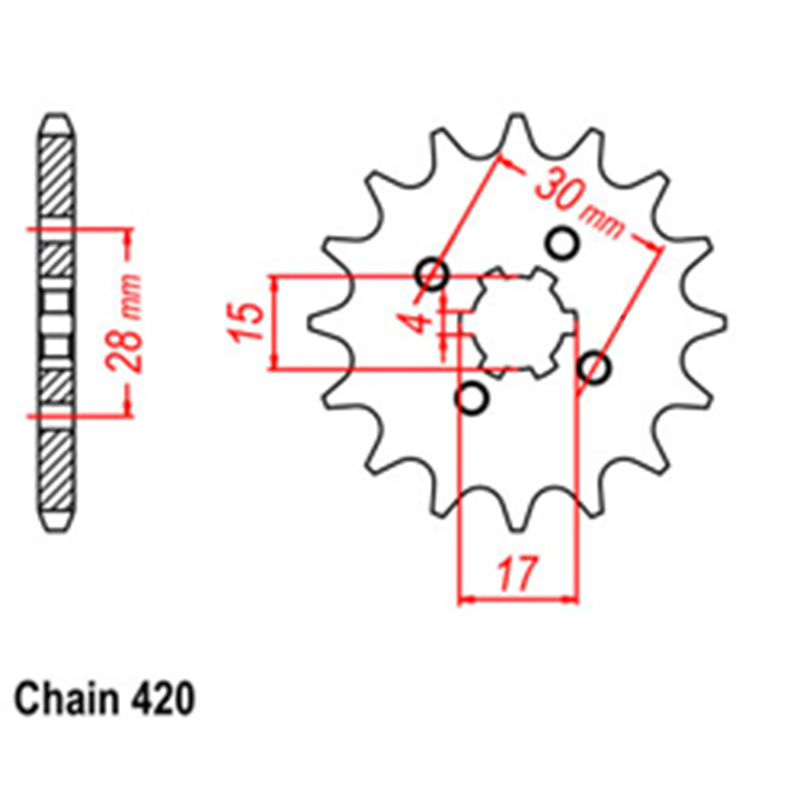 FRONT SPROCKET - STEEL  12T 420P D/D