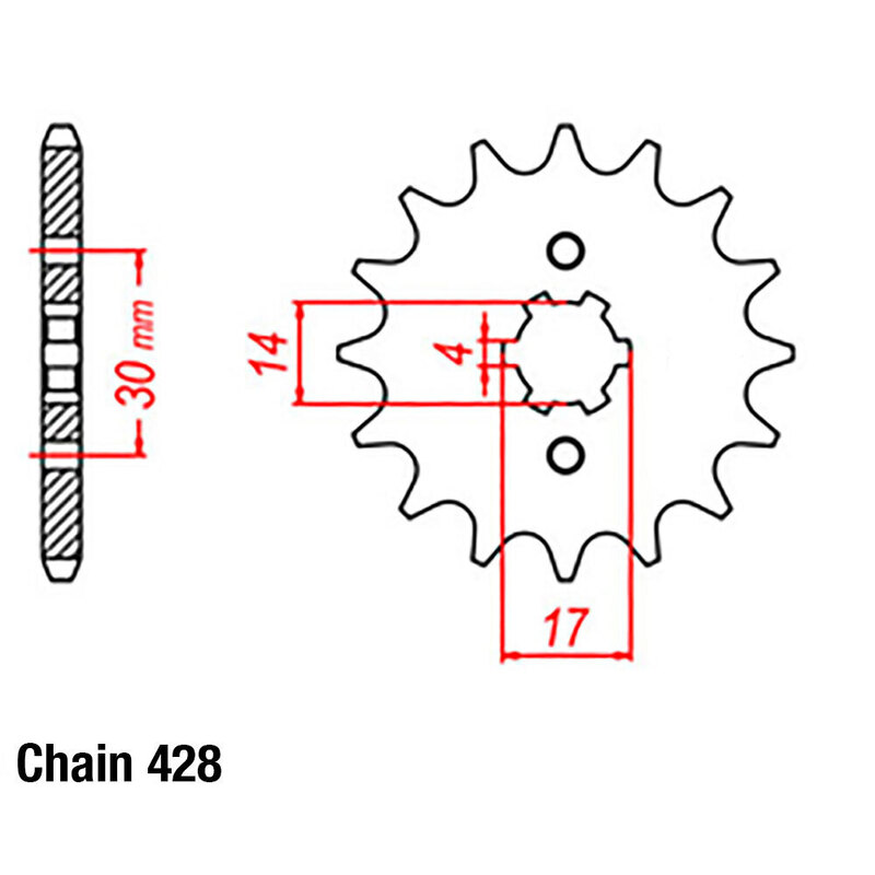 FRONT SPROCKET - STEEL  14T 428P