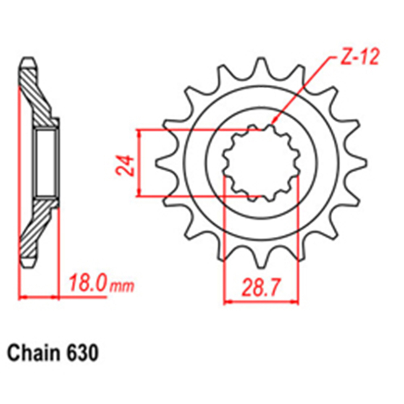 FRONT SPROCKET - STEEL  15T 630P