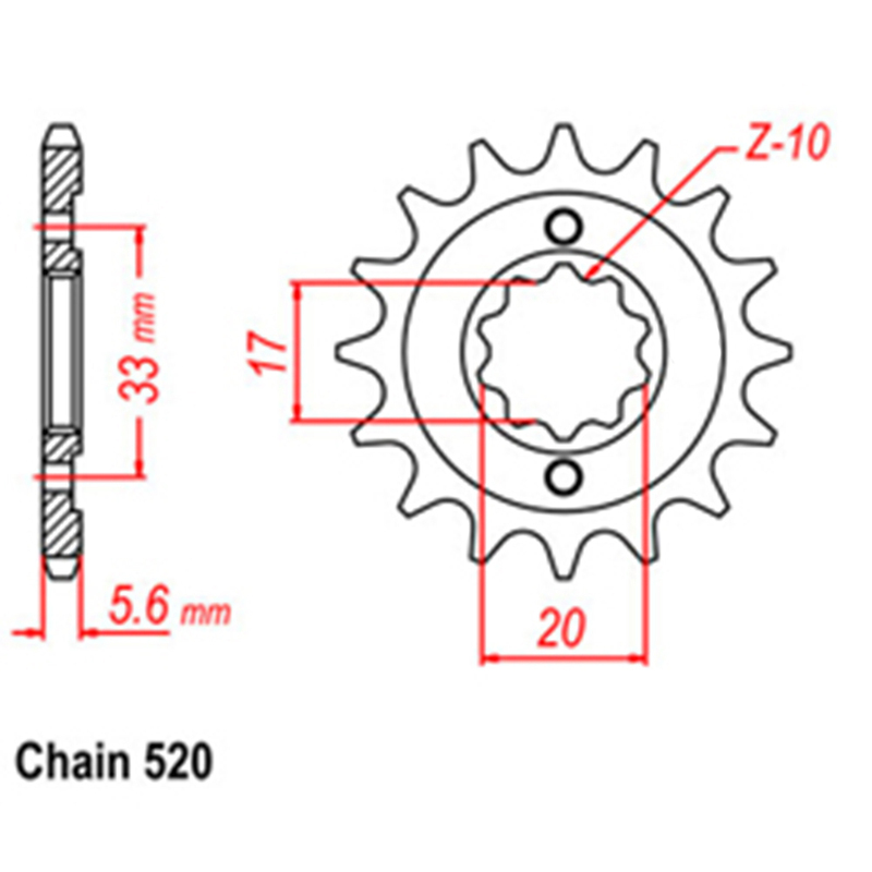 FRONT SPROCKET - STEEL  13T 520P