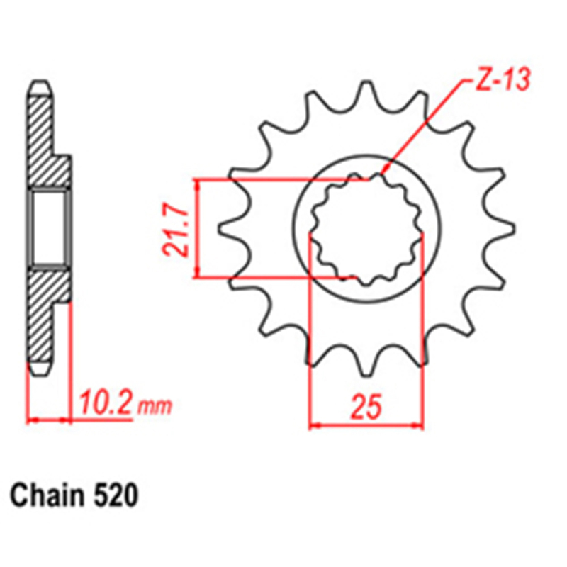 FRONT SPROCKET - STEEL  12T 520P