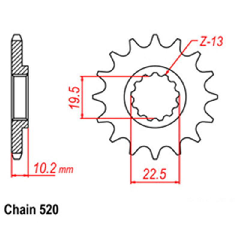 FRONT SPROCKET - STEEL  12T 520P