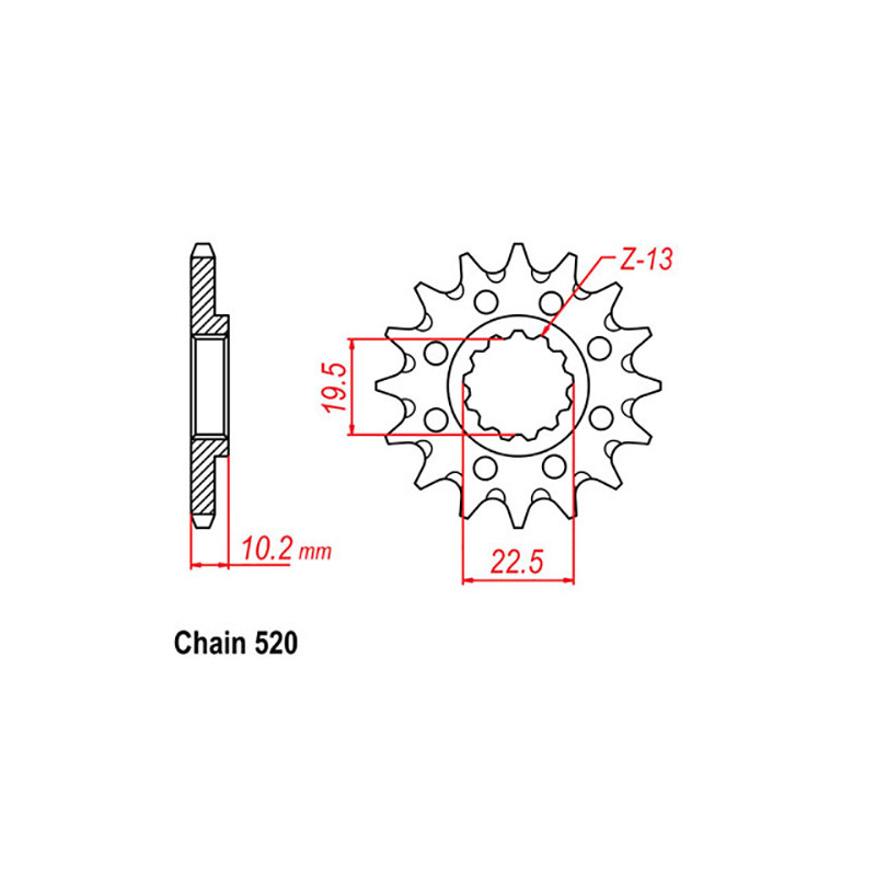FRONT SPROCKET - STEEL  14T 520P