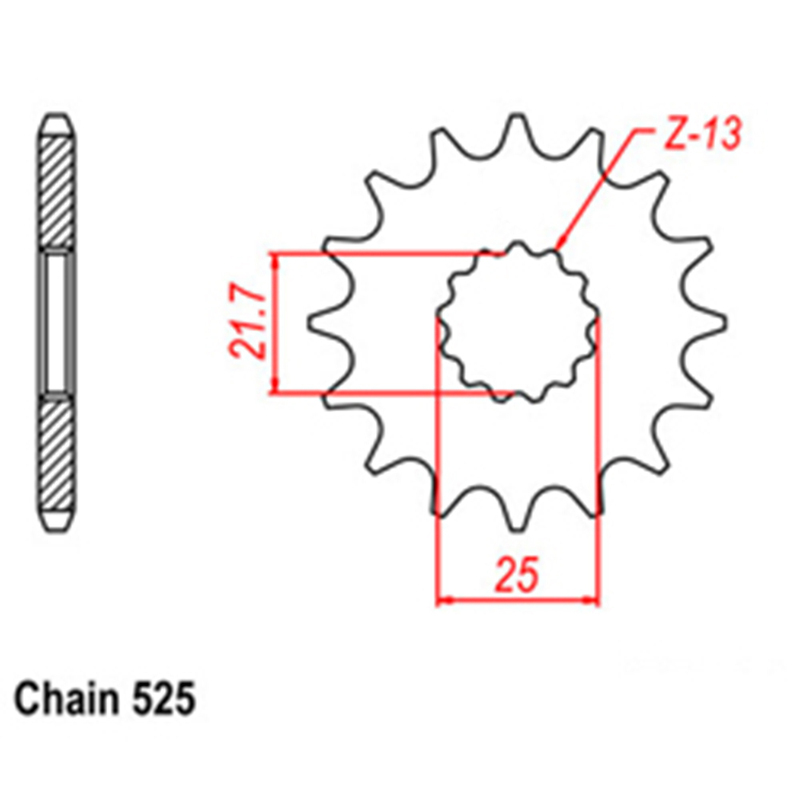 FRONT SPROCKET - STEEL  14T 525P