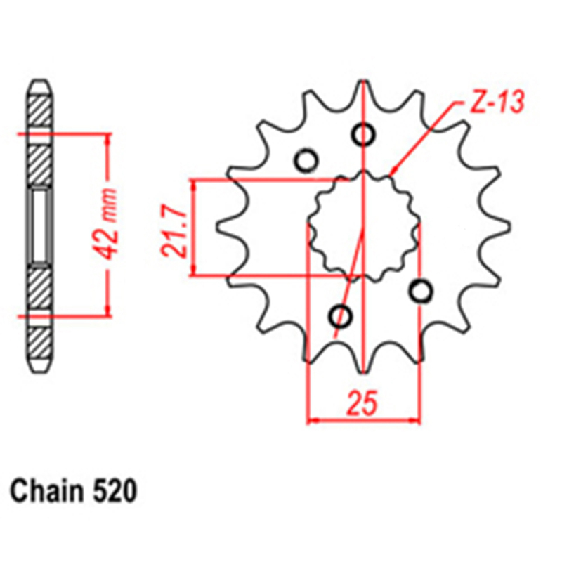 FRONT SPROCKET - STEEL  15T 520P D/D