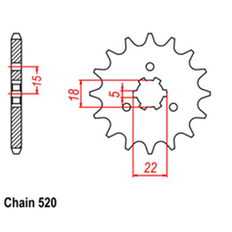 FRONT SPROCKET - STEEL  12T 520P
