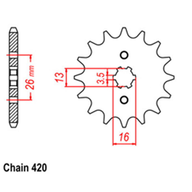 FRONT SPROCKET - STEEL  12T 420P