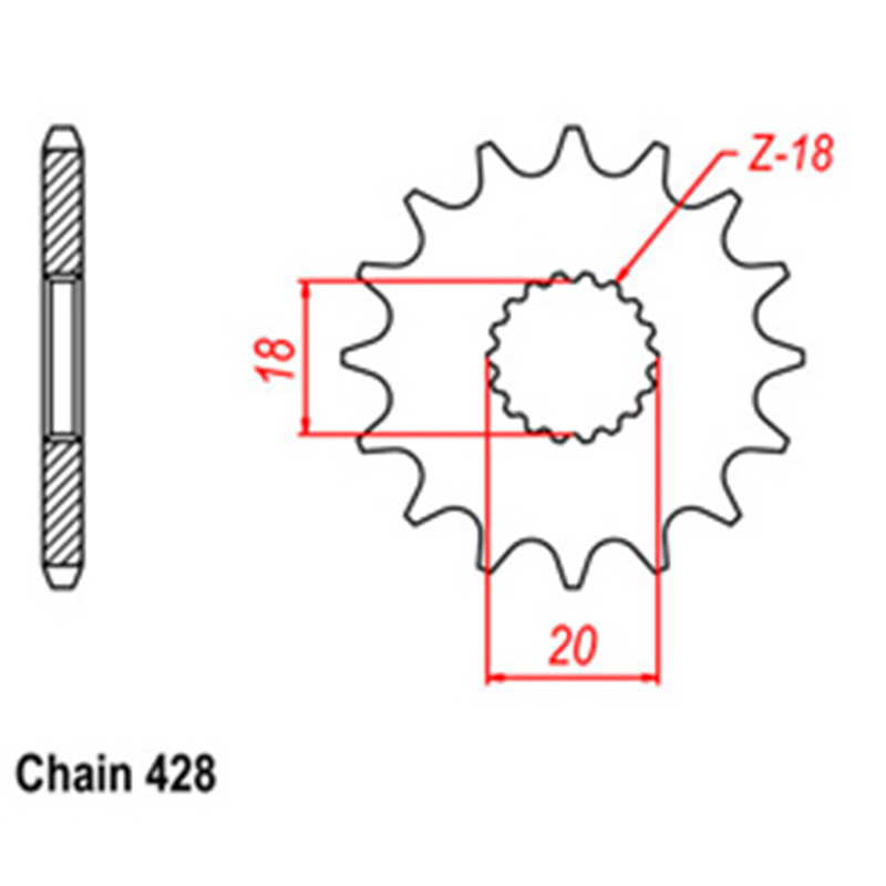 FRONT SPROCKET - STEEL  13T 428P