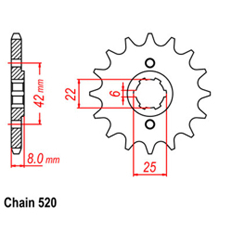 FRONT SPROCKET - STEEL  13T 520P