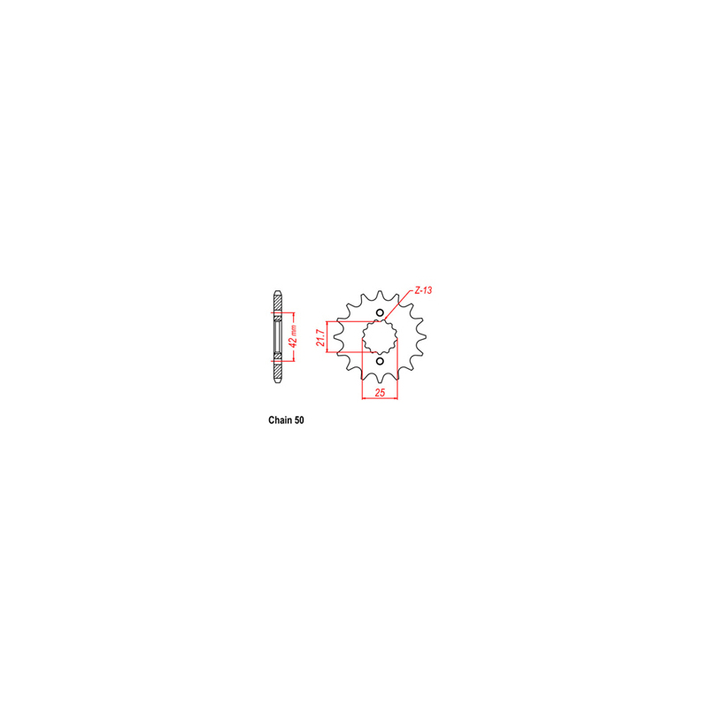 FRONT SPROCKET - STEEL  13T 530P D/D