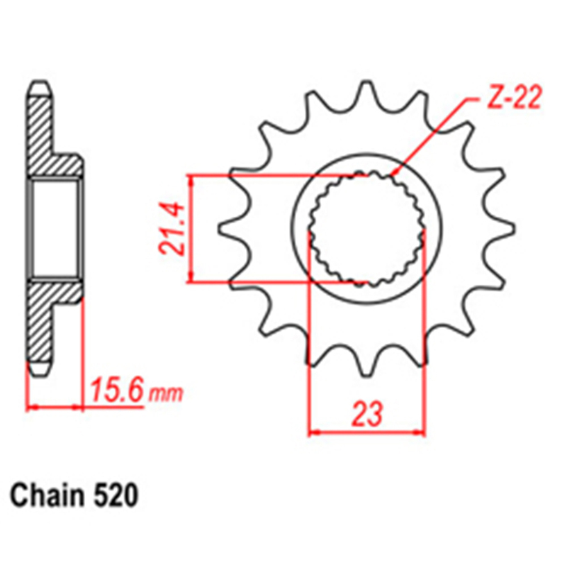 FRONT SPROCKET - STEEL  14T 520P