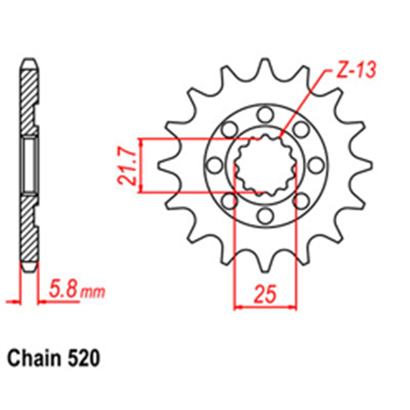 FRONT SPROCKET - STEEL  12T 520P