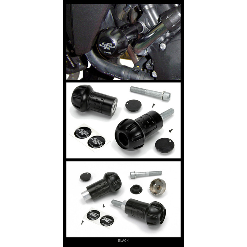 Puig R12 Frame Sliders Compatible With Honda CBR600RR 2009 - 2012 (Black)