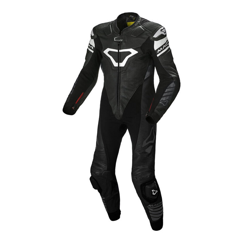Macna Tracktix 1 Piece Suit Black/White 56 2XL