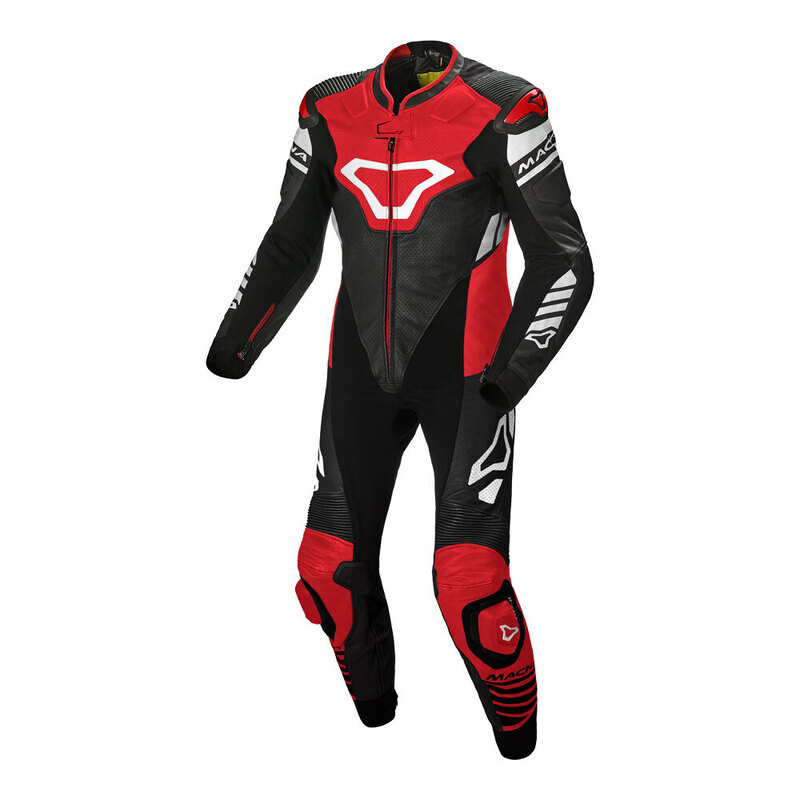 Macna Tracktix 1 Piece Suit Black/Red/White 50 Medium