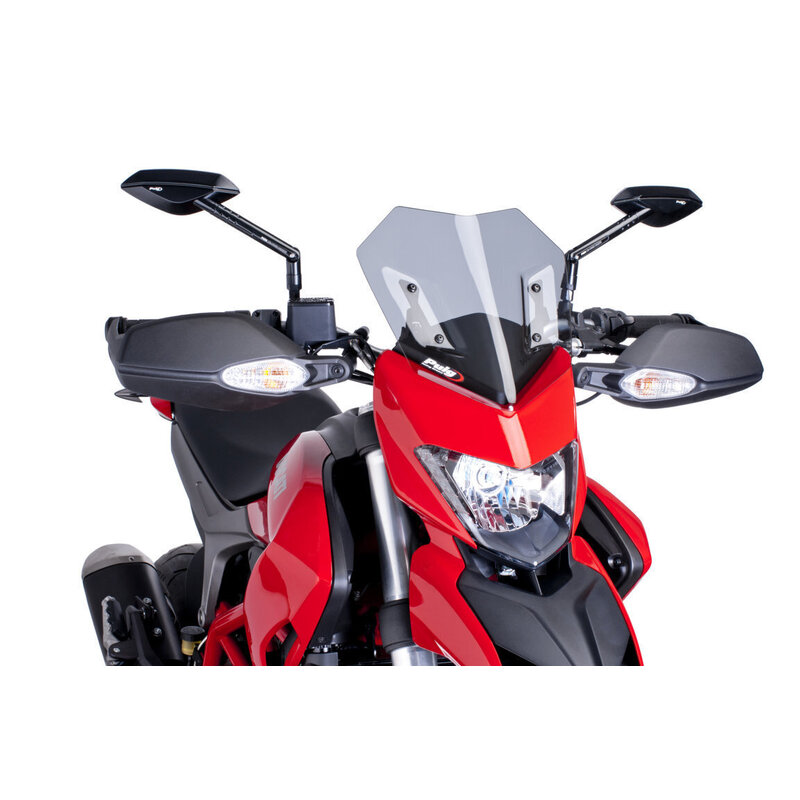 Puig New Generation Sport Screen Compatible With Ducati Hypermotard 821/SP/939/SP (Black)