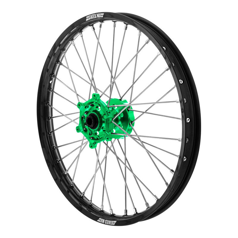 WHEEL STATES MX KAWASAKI FRT 21X1.6 BLK/GRN KX250F/450F