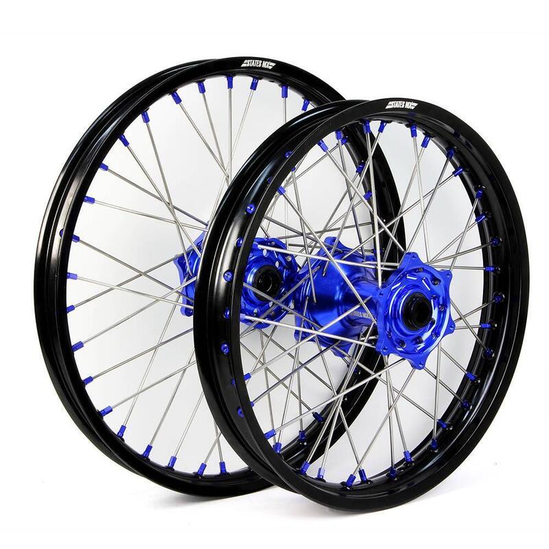 WHEEL SET STATES MX KAWASAKI KXF 06-18 21/19 BLK/BLU
