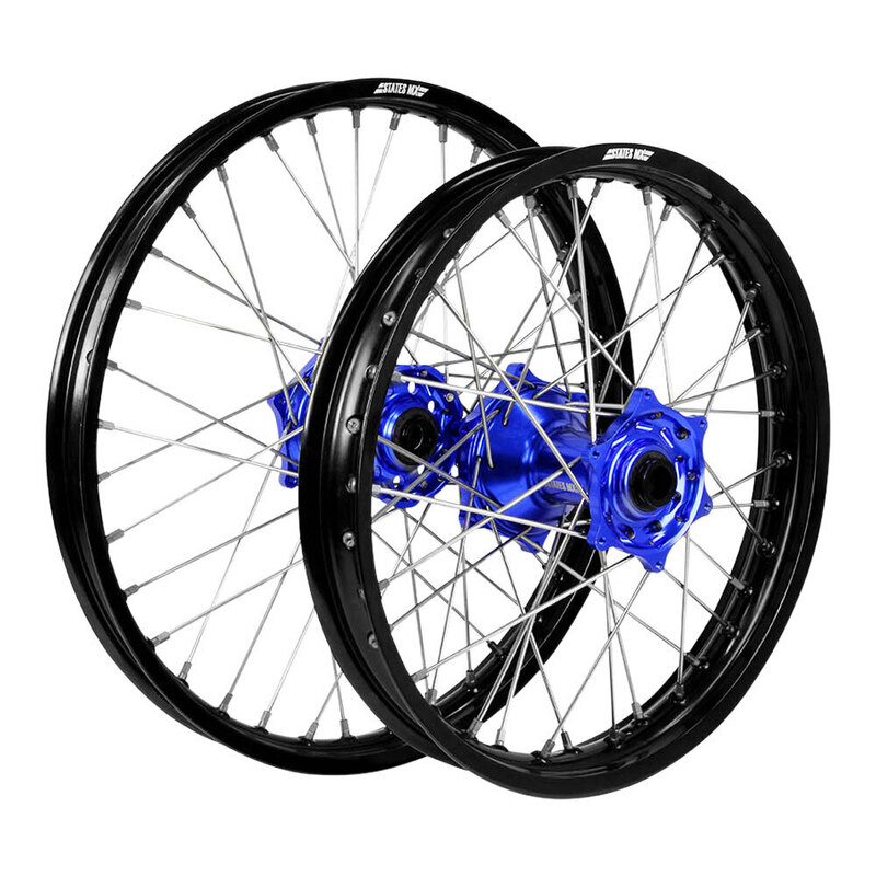 WHEEL SET STATES MX YAMAHA YZ/YZF 02-18 21/18 WR450F 19- BLK/BLUE/SLV NIP