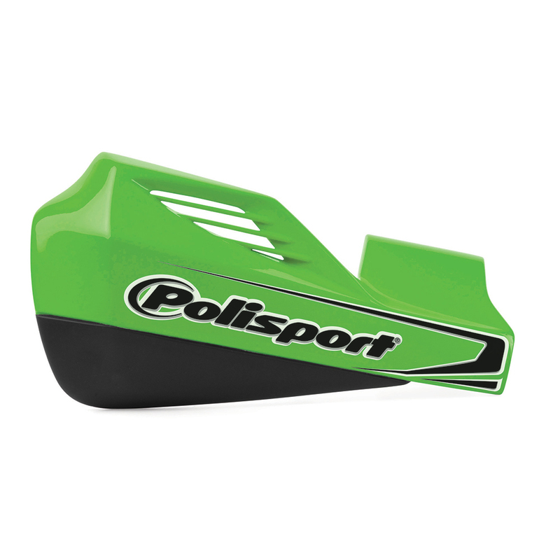 POLISPORT MX ROCKS HANDGUARDS + UNIVERSAL ALUMINIUM FITTING KIT - GREEN