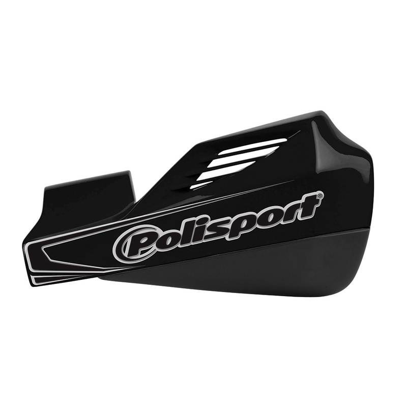 POLISPORT MX ROCKS HANDGUARDS + UNIVERSAL ALUMINIUM FITTING KIT - BLACK