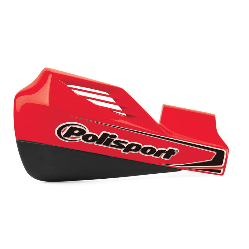 POLISPORT MX ROCKS HANDGUARDS + UNIVERSAL ALUMINIUM FITTING KIT - RED