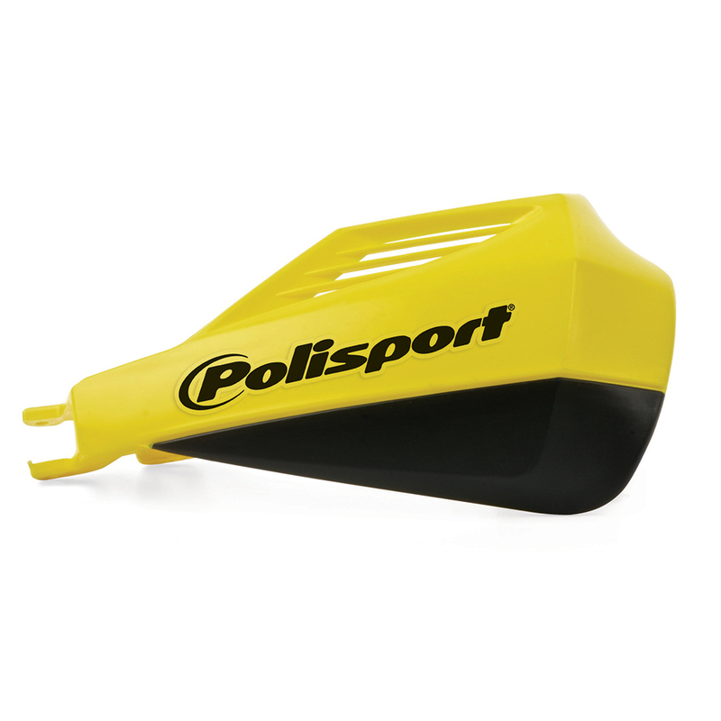 POLISPORT MX ROCKS HANDGUARDS + UNIVERSAL ALUMINIUM FITTING KIT - YELLOW