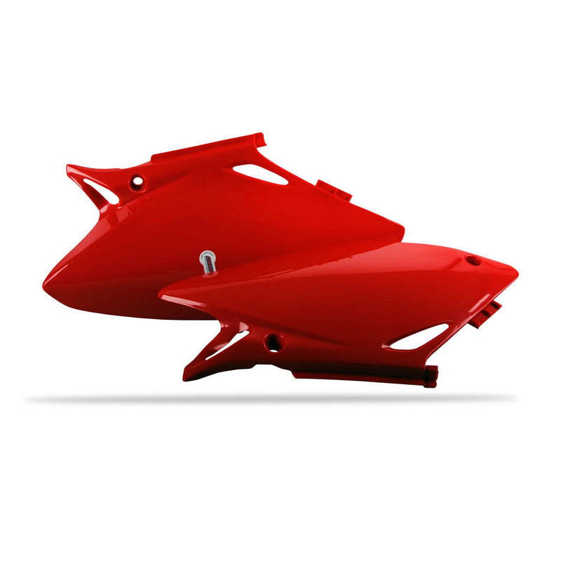 POLISPORT SIDE COVERS HONDA CRF450R 02-04 - RED (2004 MODEL RED)