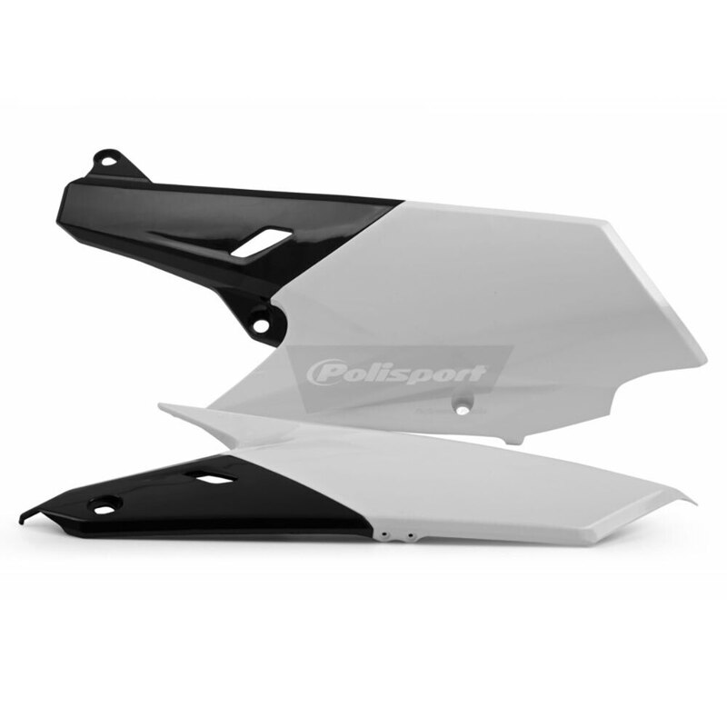 POLISPORT SIDE COVERS YZ250F 14-18/YZ450F 14-17 - WHITE/BLACK