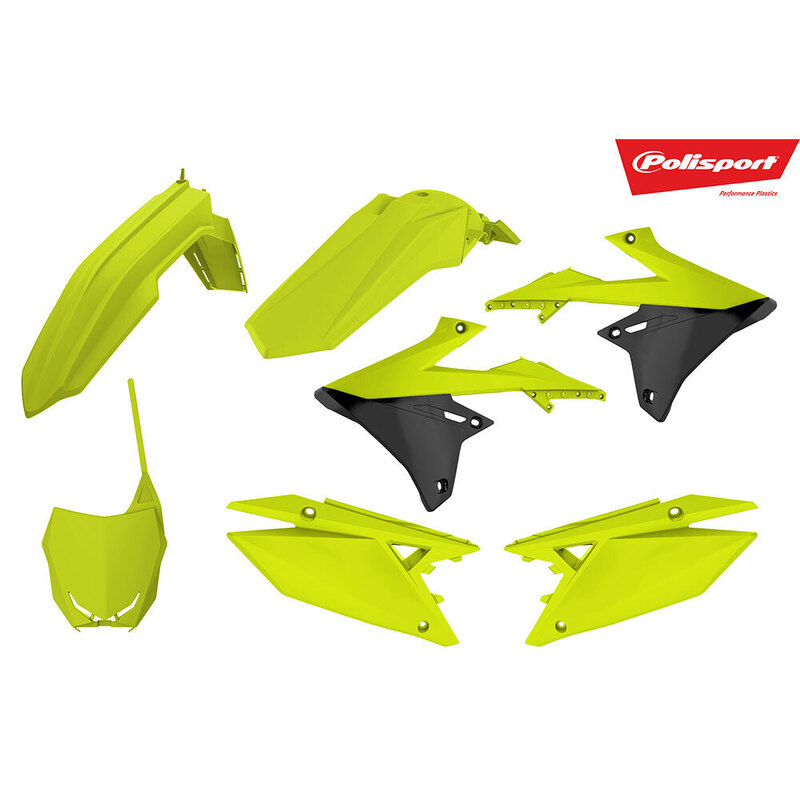 POLISPORT MX KIT SUZUKI RM-Z250 19/RM-Z450 18-19 - FLUORO YELLOW - INCLUDES FORK GUARDS