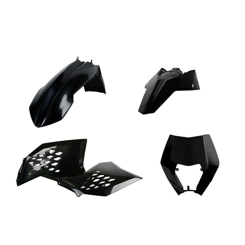 POLISPORT ENDURO KIT KTM EXC/EXC-F 08-11 - BLACK  (INCL. HEADLIGHT SURROUND) 