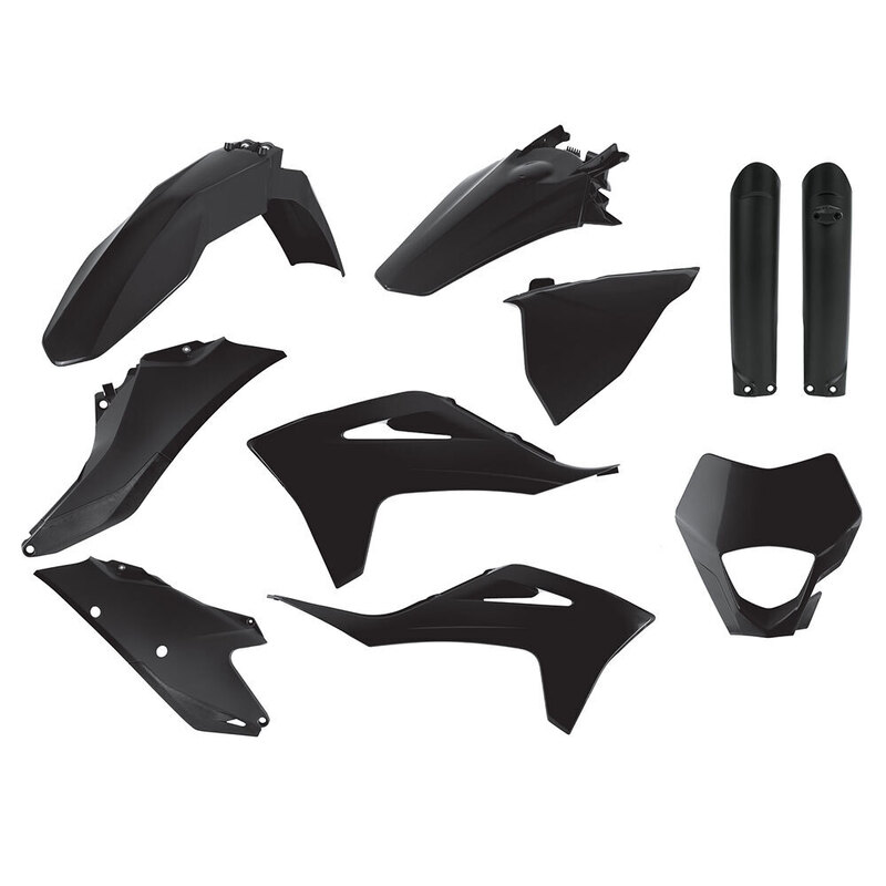 POLISPORT ENDURO KIT GASGAS EC/EC-F 21-23 - BLACK (INCL. HEADLIGHT SURROUND & FORK GUARDS) 