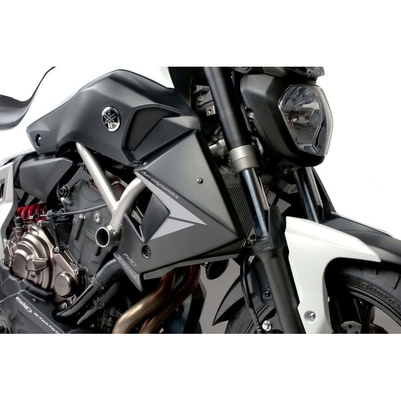 Puig Radiator Caps Compatible With Yamaha MT-07/FZ-07 2014 - 2017 (Matt Black)