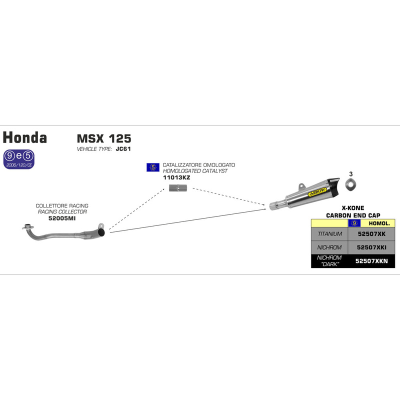 ARROW Collector Stainless HONDA MSX Grom 125 