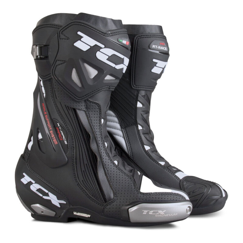 TCX TCS SPEEDWAY BOOTS BLACK WHITE EU 42
