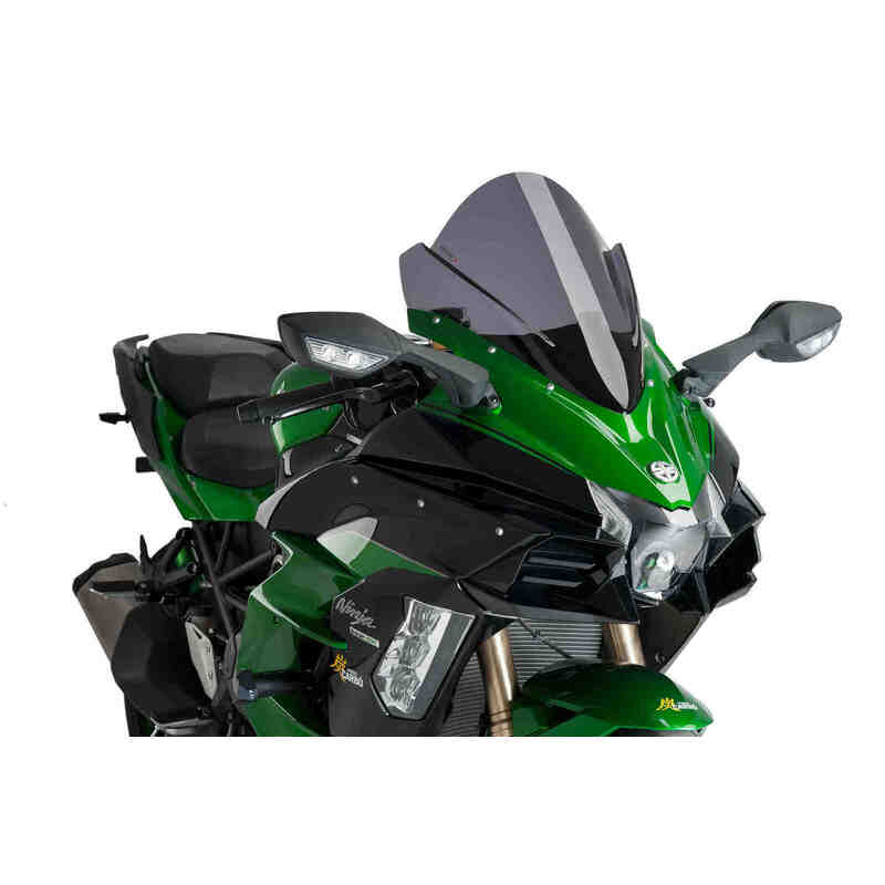 Puig Racing Screen Compatible With Kawasaki Ninja H2 SX/SE 2018 - Onwards (Dark Smoke)