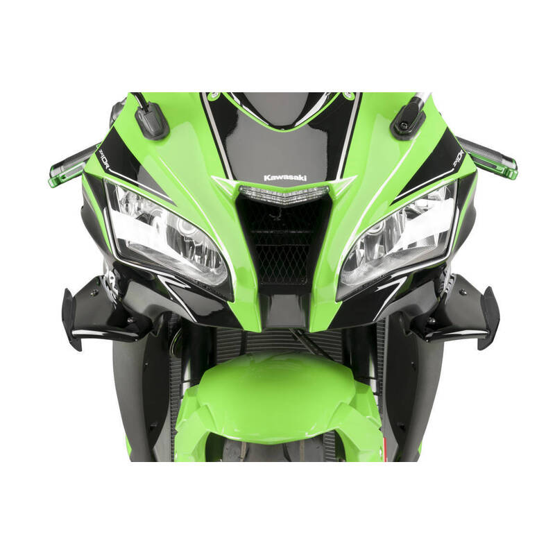 Puig Downforce Sport Spoilers For Kawasaki ZX10R (2011-2020) - Black