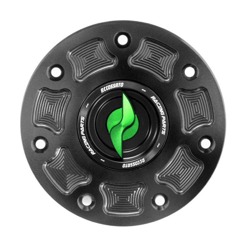Accossato Fuel Cap Quick Action for Kawasaki ZXR400 ZX-7R ZRX1200 ZZR1100 green