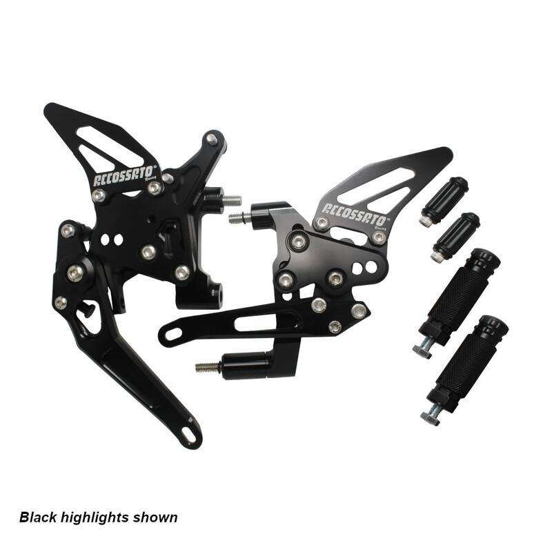 Accossato Adjustable Rearsets for Ducati 1199 Panigale 2012 red