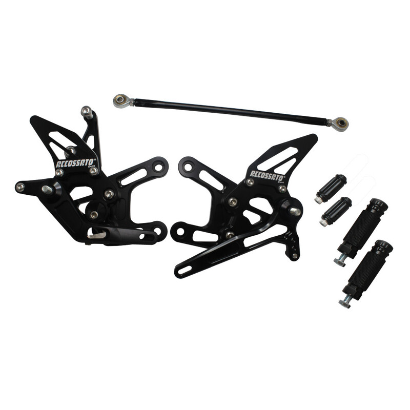 Accossato Adjustable Rearsets for Kawasaki ZX-10R 2011 - 2015 black