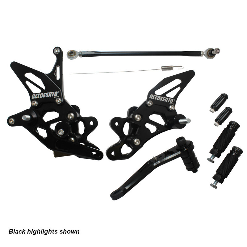 Accossato Adjustable Rearsets for Suzuki GSX-R600 750 2006 - 2010 gold
