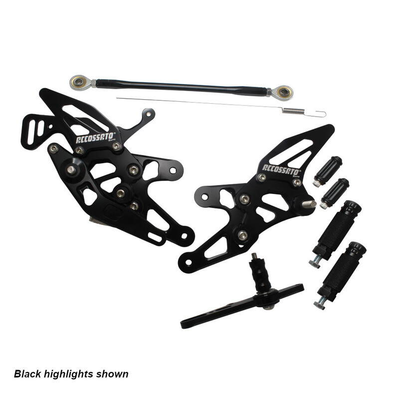 Accossato Adjustable Racing Street Rearsets for BMW S1000RR 2015 – 2018  blue