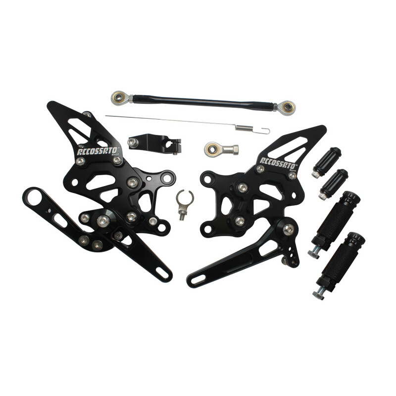 Accossato Adjustable Racing Street Rearsets for BMW S1000RR 2015 – 2018  black